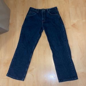 Dark wash low waisted jeans